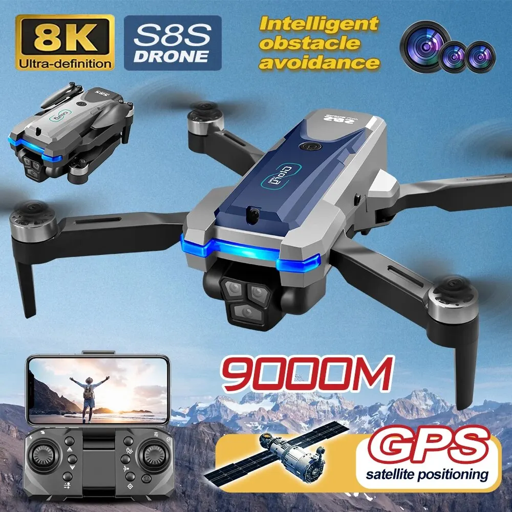 Drone Cinematic - Складной Квадрокоптер S8S, GPS, Wi-Fi, 8K